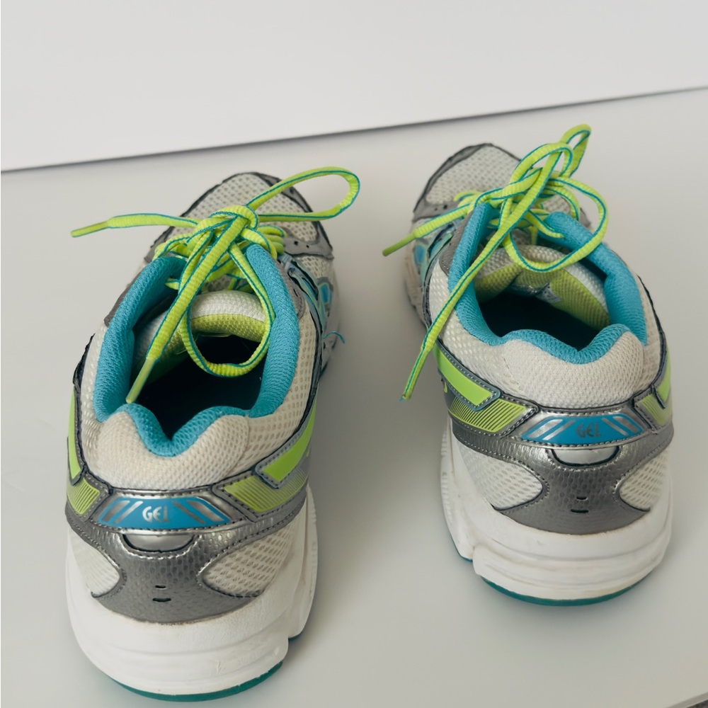 Asics Silver and‎ Lime Green Running Shoes - Picture 2 of 6